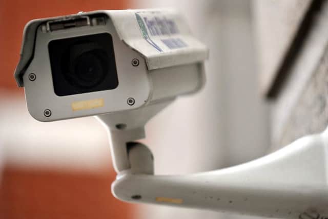 CCTV camera on the side of a building.