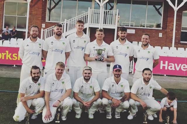 CUP DELIGHT: Cloughton beat Ganton at North Marine Road on Monday night to seal Hospital Bowl success