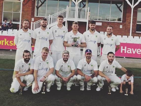 CUP DELIGHT: Cloughton beat Ganton at North Marine Road on Monday night to seal Hospital Bowl success