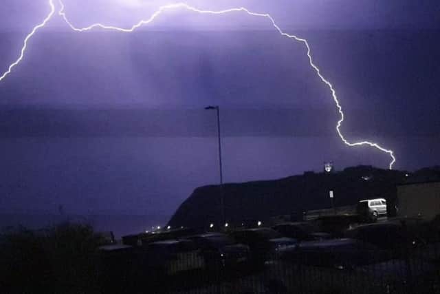 Lightning over Scarborough, by Mike Jackson.