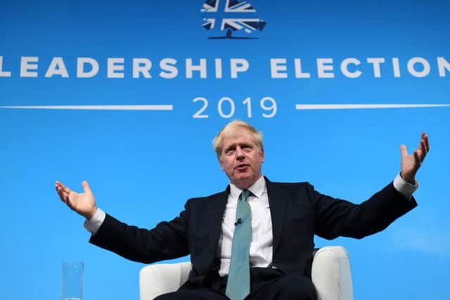Boris Johnson speaks at the Tory leadership hustings in York earlier this month