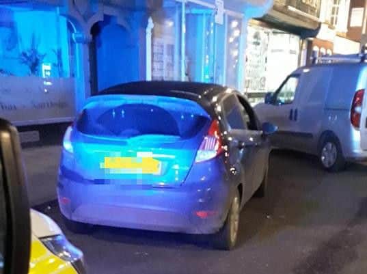 The car after being stopped on Victoria Road. PIC: North Yorkshire Police