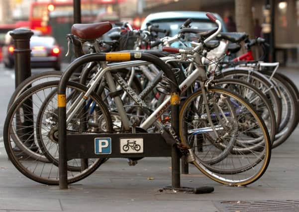 Bicycle parking in London.