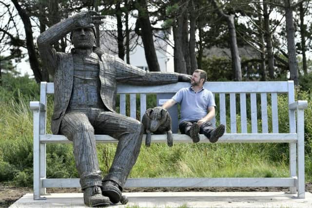 The new statue Sunset for the common man in Silloth. PIC: SWNS