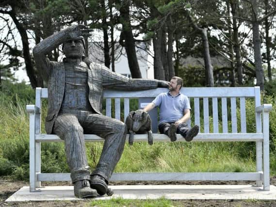The new statue Sunset for the common man in Silloth. PIC: SWNS