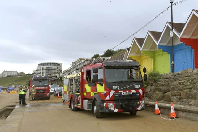 Fire crews at the scene on Thursday. PIC: Richard Ponter
