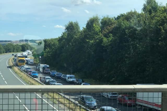 The current situation on the A64. Picture by Jim Calvert.