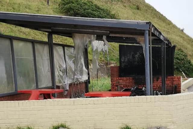 The burnt out seating area. PIC: Kurt Lofts Mccall