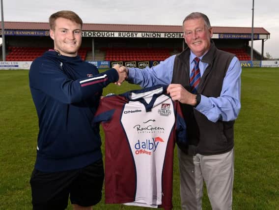 Scarborough RUFC skipper Drew Govier, above with director of rugby Mike Holder, is excited for the new North One East season to get started at Cleckheaton on Saturday