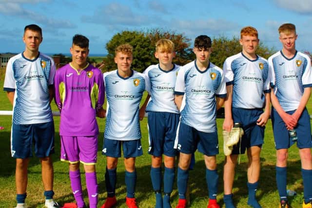 The seven 16-year-olds who were in the Edgehill Reserves squad for the 6-4 win at Fishburn Park Reserves

PICTURE BY ALEC COULSON