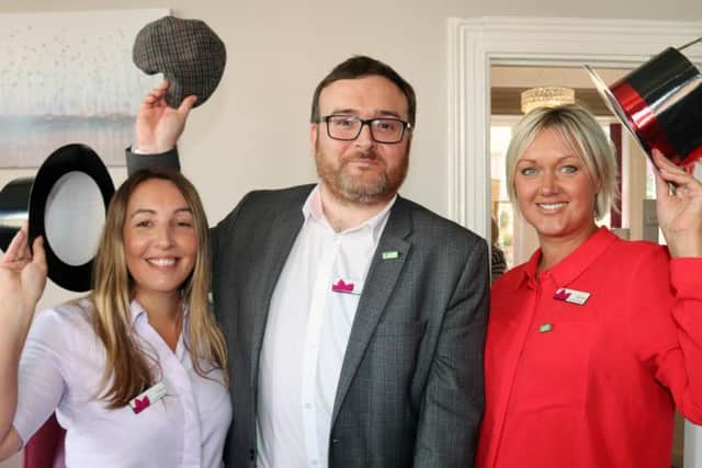 Celebrating the hat-trick: Saint Cecilias three registered managers, from
left, Tanya Thomas, from Normanby House, Dale Bowman from Saint Cecilias Care Home and Donna Henderson, from Saint Cecilias Nursing Home.