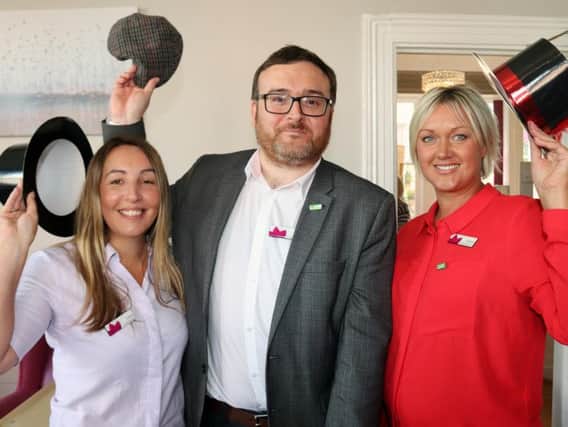 Celebrating the hat-trick: Saint Cecilias three registered managers, from
left, Tanya Thomas, from Normanby House, Dale Bowman from Saint Cecilias Care Home and Donna Henderson, from Saint Cecilias Nursing Home.