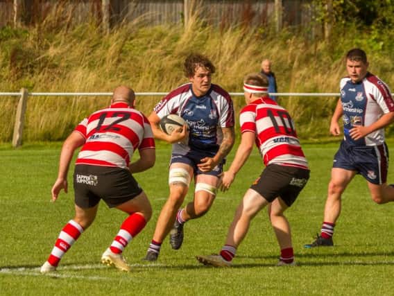 Luke Brown in action for Scarborough RUFC at Cleckheaton