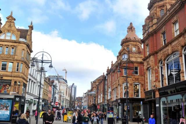 Shoppers on Briggate in Leeds Picture Gary Longbottom