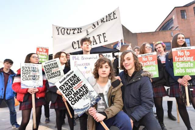 The youth climate protest in Scarborough town centre in February. PIC: Richard Ponter