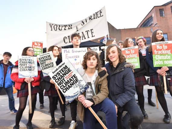 The youth climate protest in Scarborough town centre in February. PIC: Richard Ponter