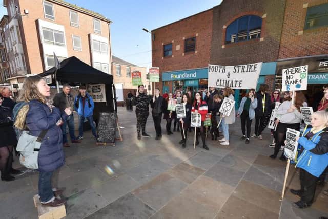 The youth climate protest in Scarborough town centre in February. PIC: Richard Ponter