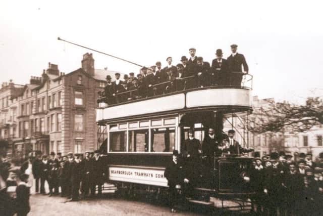 Taking the tram into town.