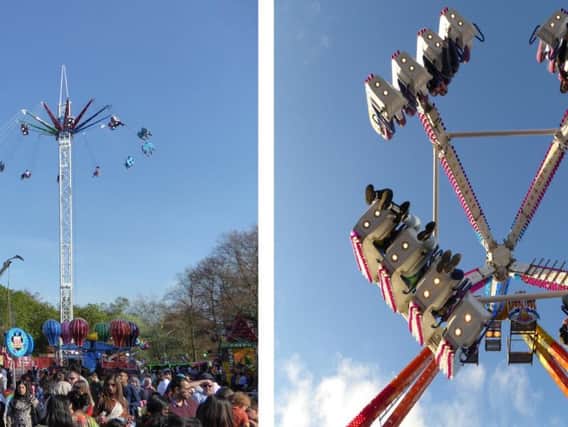 Thrilling rides at Scarborough fair including new Sky Flyer (left)