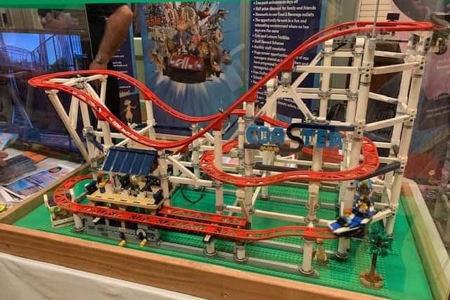 Flamingo Land's Lego roller-coaster is available for everyone to see at the company's stand.