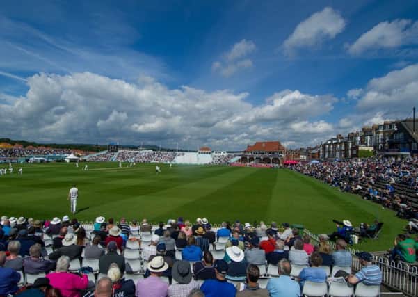 Cricketing fans enjoying the action at Scarborough's North Marine Ground. Picture: James Hardisty.