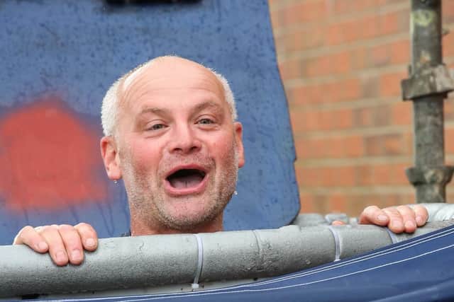 Rob getting dunked at Whitby Lifeboat Weekend in 2017