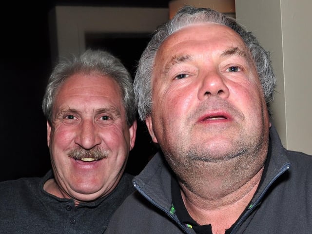 Two friends Clarets and Dave have fun.