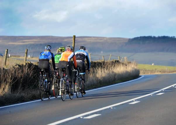 Cyclists try out the Tour de France route through Yorkshire