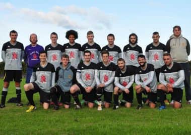 Trafalgar Reserves line up before their first game of the season, a 6-1 win at Roscoes Bar Picture: Andy Standing