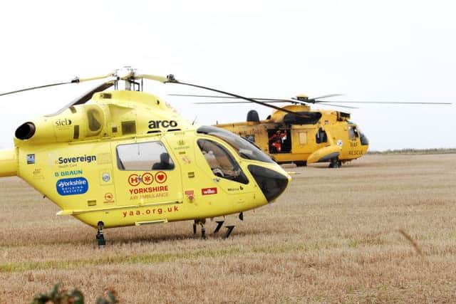 A Private Helecopter has crashed down the cliffs at Flamborough Head East Yorkshire. --
NBFP PA1438-8c --
Pictures taken from the Flamborough Golf course