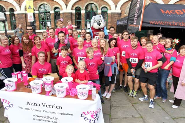 Team Verrico before the start of the Anna Verrico Isle of Axholme Half Marathon starting in Epworth Market Place.
