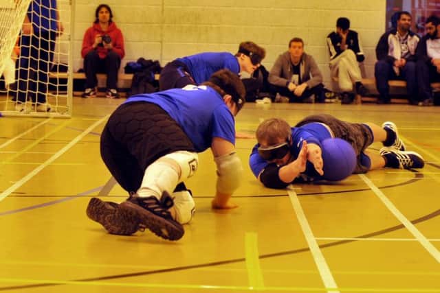 144332b
Goalball championships at YCC
The Scarborough Panthers team in action
Picture by Neil Silk
25/10/14