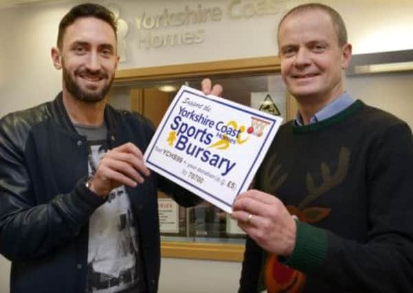 YCH Sports Bursary
Supporting the YCH Sports Bursary. Former Manchester United, Middlesbrough, West Bromwich Albion, Fulham and Notts Forest footballerJonathan Greening (left) pictured with Yorkshire Coast Homes Chief Executive Shaun Tymon.