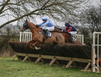 JUNIOR and Richard SmithOwner Middleham Park RacingKeeper Nicky TinklerHunt DerwentYORKSHIRE AREA POINT TO POINTSHERRIFF HUTTON11-01-2015Pic:LouisePollard