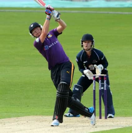 Yorjshire v Northants T20 Blast Headingley 16th may 2014
Six runs for Jonny Bairstow