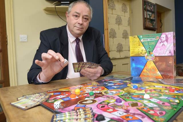 Russell Webster with his new board game