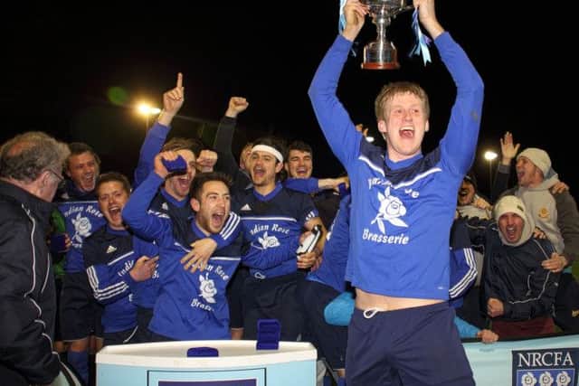 Ben Salt lifts the North Riding County Sunday Challenge Cup in 2013, Trafalgar will look to make the final of the Sunday County Cup at Sportsmans on Sunday