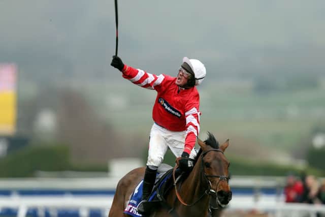 Coneygree ridden by jockey Nico de Boinville after winning the Betfred Cheltenham Gold Cup Chase on Gold Cup Day during the Cheltenham Festival at Cheltenham Racecourse. PRESS ASSOCIATION Photo. Picture date: Friday March 13, 2015. See PA story RACING Cheltenham. Picture credit should read: David Davies/PA Wire. RESTRICTIONS: Editorial Use only, commercial use is subject to prior permission from The Jockey Club/Cheltenham Racecourse. Call +44 (0)1158 447447 for further information.