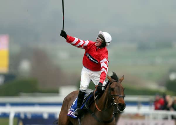 Coneygree ridden by jockey Nico de Boinville after winning the Betfred Cheltenham Gold Cup Chase on Gold Cup Day during the Cheltenham Festival at Cheltenham Racecourse. PRESS ASSOCIATION Photo. Picture date: Friday March 13, 2015. See PA story RACING Cheltenham. Picture credit should read: David Davies/PA Wire. RESTRICTIONS: Editorial Use only, commercial use is subject to prior permission from The Jockey Club/Cheltenham Racecourse. Call +44 (0)1158 447447 for further information.