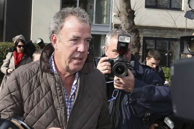 Jeremy Clarkson leaves his home in London, as he laughed off his latest controversy telling reporters he was "just off to the job centre"
