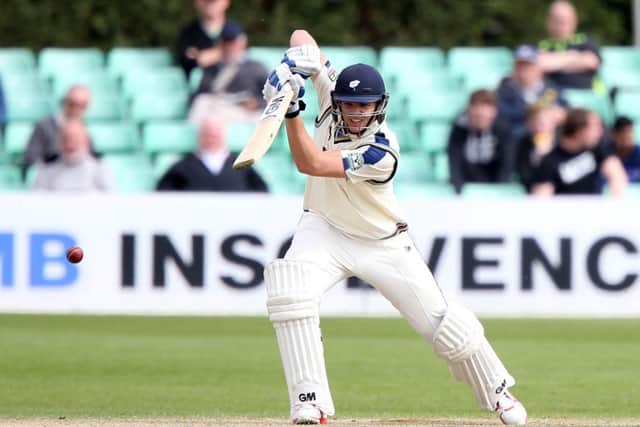 Alex Lees in action at Worcestershire