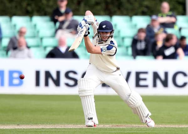 Alex Lees in action at Worcestershire