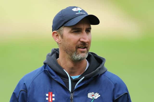 Yorkshire head coach Jason Gillespie during LV County Championship, Division One match at Edgbaston, Birmingham. PRESS ASSOCIATION Photo. Picture date: Wednesday May 15, 2013. See PA story CRICKET Warwickshire. Photo credit should read: Joe Giddens/PA Wire