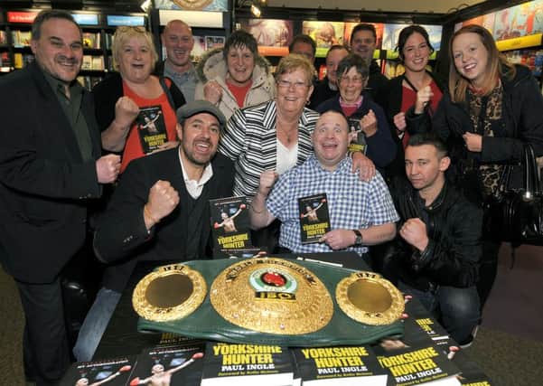Friends, family and fans flocked to Waterstones yesterday for the official launch of Paul Ingles autobiography, The Yorkshire Hunter (151712b)