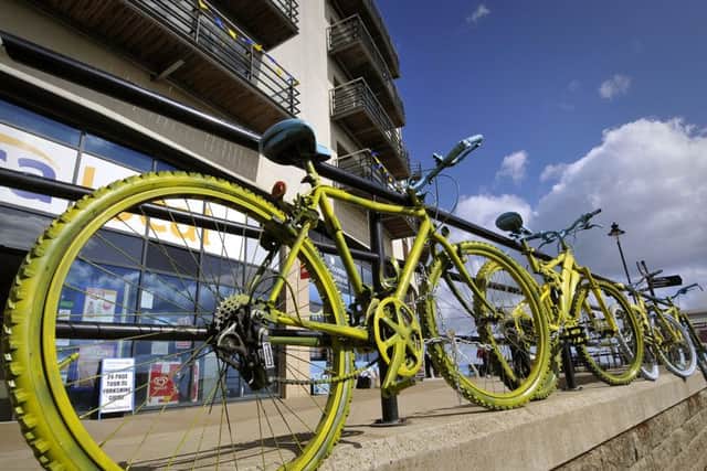Tour de Yorkshire decorations around Scarborough. At the Sands North Bay..pic Richard Ponter 151701c