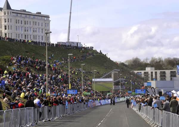 Tour de Yorkshire .The crowds near the finish line at North Bay. pic Richard Ponter 151726j