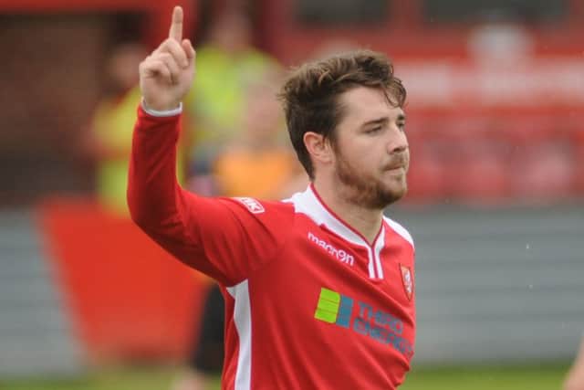 Ryan Blott after his goal v Ossett Albion