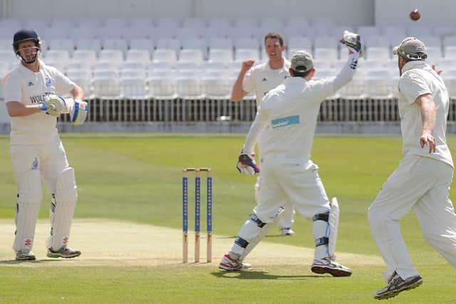 Scarborough Cricket GroundAction from Scarborough v York 2nds (Scarborough Batting)PA1523-20dDarren Harland out with a catch