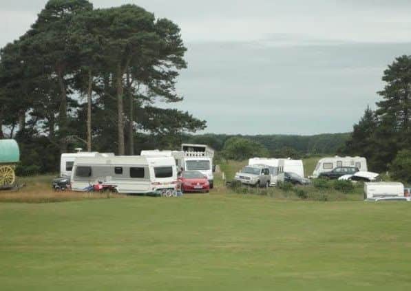 Travellers have set up on Ganton's historic golf course.