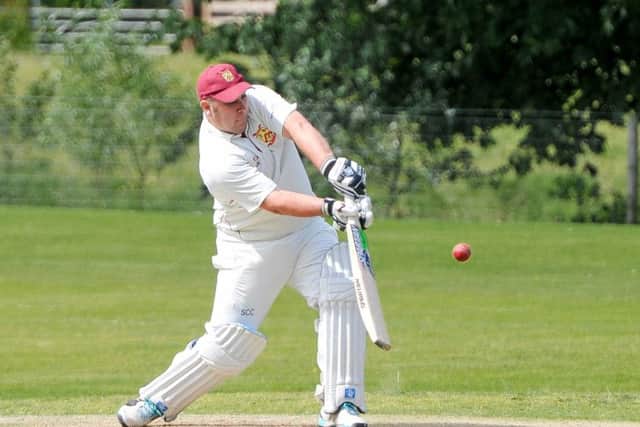 CRICKET --- Staxton vs. Filey, played at Staxton. // Staxton batsman Jodie Robson. Saturday 11th July 2015. HARRY ATKINSON